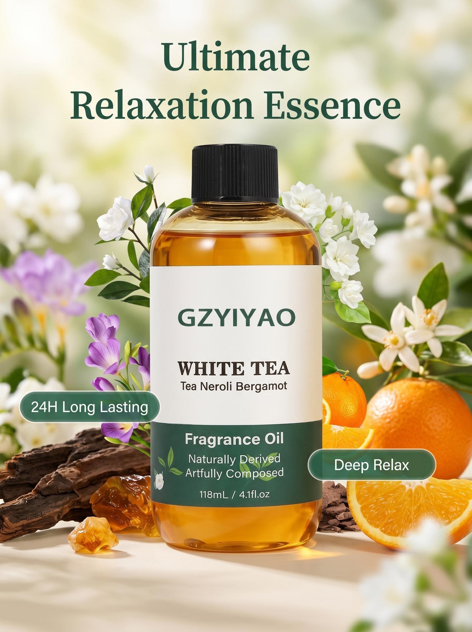 White Tea Essential Oil Refill 4.1 fl oz – For Diffusers & Massage
