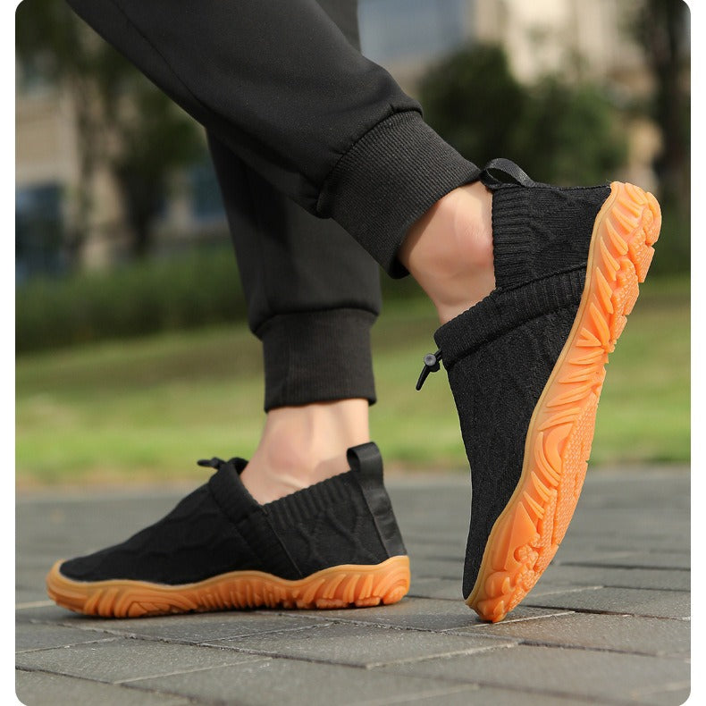 Men & Women Barefoot Shoes, Breathable Knit Non‑Slip Outdoor Walking Sneakers