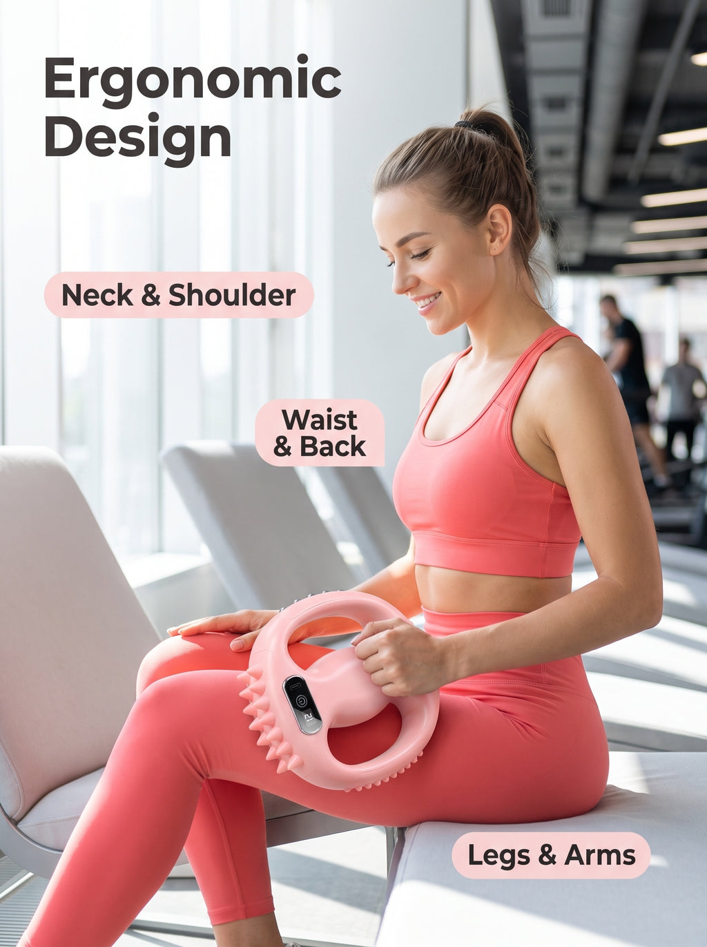 2026 New R10 Mini Fascia Ring, Adjustable Strap Cordless Massager for Waist & Back