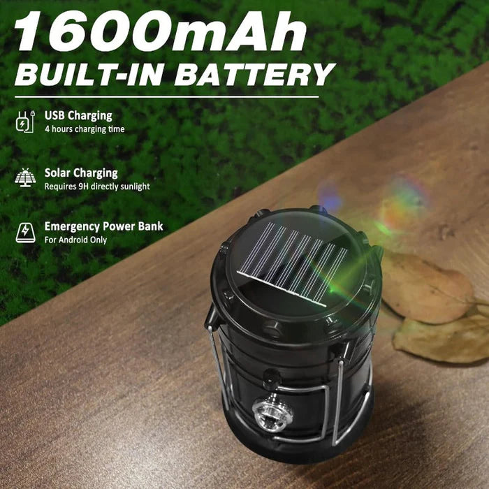 Solar + USB Camping Lantern Flashlight