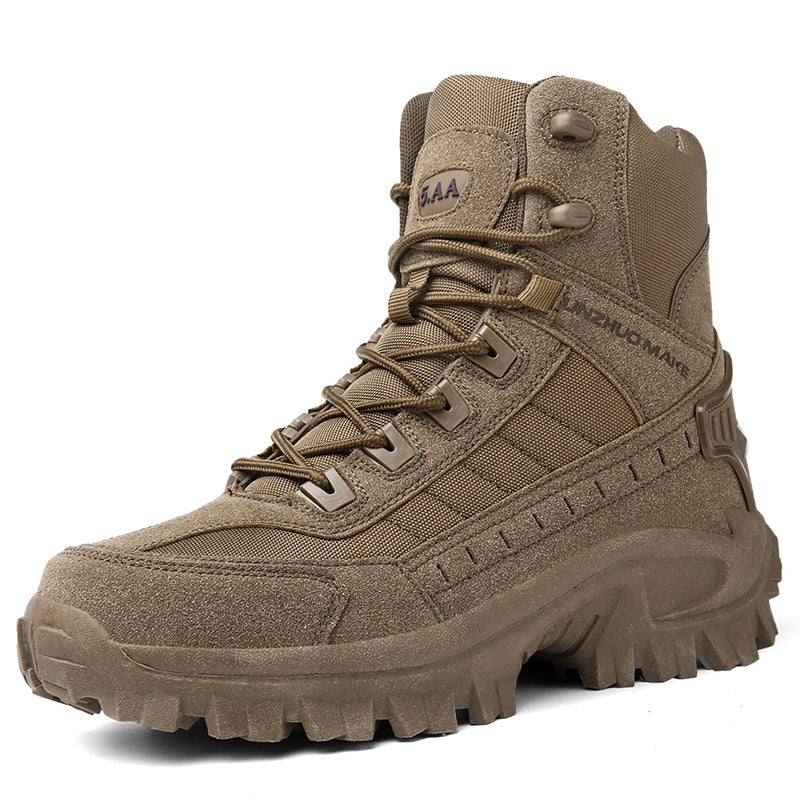 Men's Tactical Combat Boots | Non-Slip Wearproof High Tops for Hiking & Training — Free Socks Included