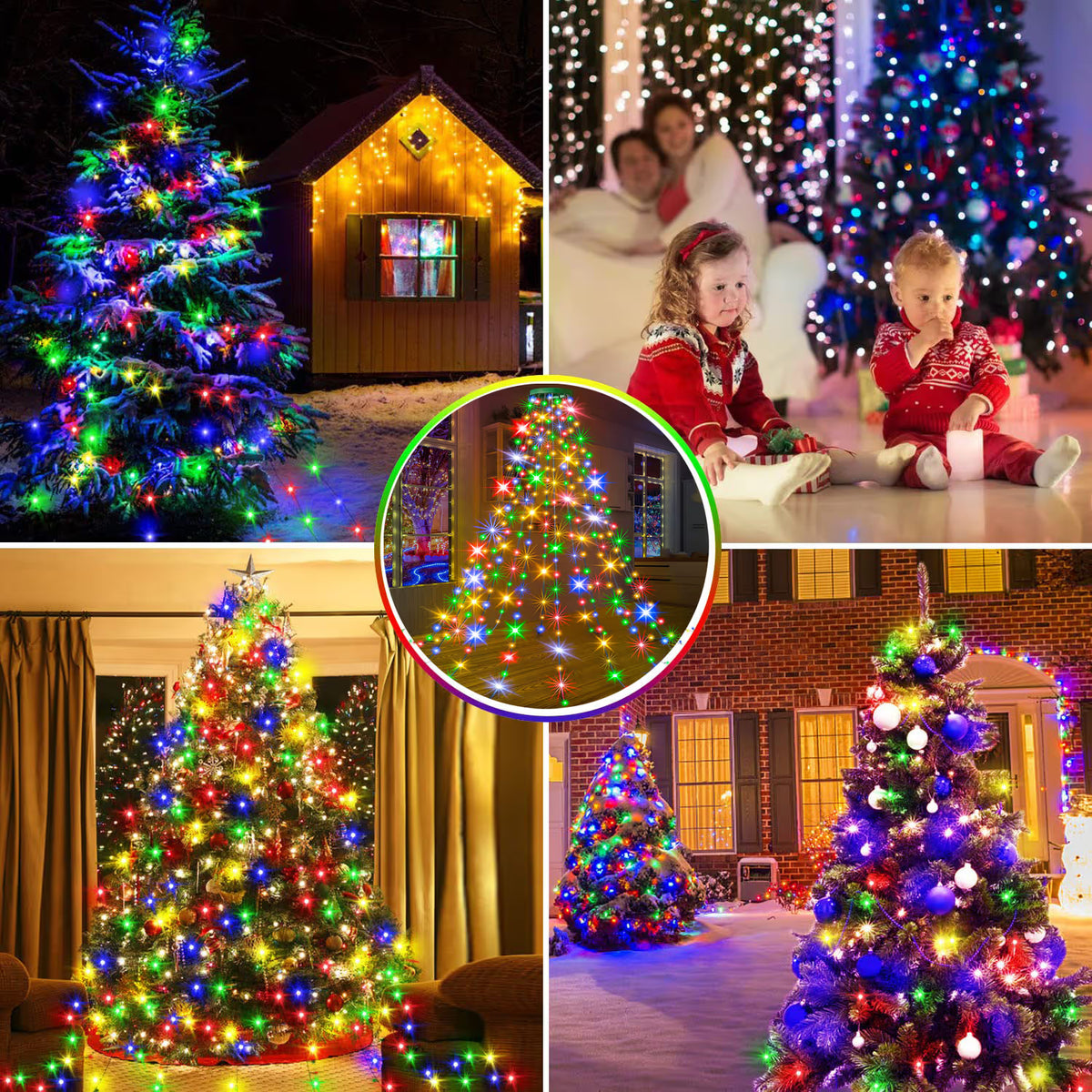 🎄🔥Waterproof Christmas Tree Waterfall Lights with Ring - ✨Quick Setup, 8 Modes– Free Express Shipping