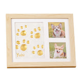 🐾Free Express Shipping – DIY keepsake set for pet paw prints – wooden frame, soft clay, and space for a photo – preserve a cherished memory forever 🖼️🐱