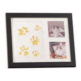 🐾Free Express Shipping – DIY keepsake set for pet paw prints – wooden frame, soft clay, and space for a photo – preserve a cherished memory forever 🖼️🐱