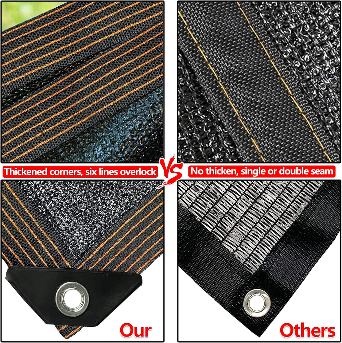 Free Express Shipping – 90% Blackout Sun Shade Cloth - Heavy-Duty UV-Resistant Mesh Net with Grommets