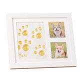 🐾Free Express Shipping – DIY keepsake set for pet paw prints – wooden frame, soft clay, and space for a photo – preserve a cherished memory forever 🖼️🐱