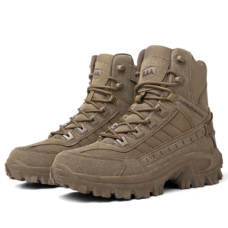 Men's Tactical Combat Boots | Non-Slip Wearproof High Tops for Hiking & Training — Free Socks Included