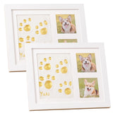 🐾Free Express Shipping – DIY keepsake set for pet paw prints – wooden frame, soft clay, and space for a photo – preserve a cherished memory forever 🖼️🐱