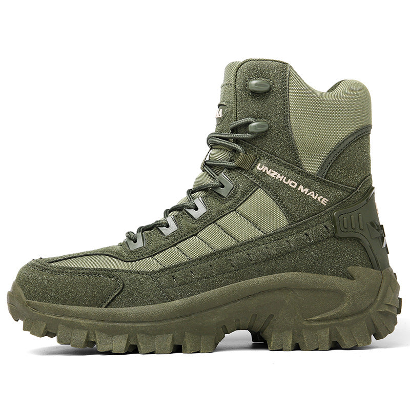 Men's Tactical Combat Boots | Non-Slip Wearproof High Tops for Hiking & Training — Free Socks Included
