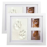 🐾Free Express Shipping – DIY keepsake set for pet paw prints – wooden frame, soft clay, and space for a photo – preserve a cherished memory forever 🖼️🐱