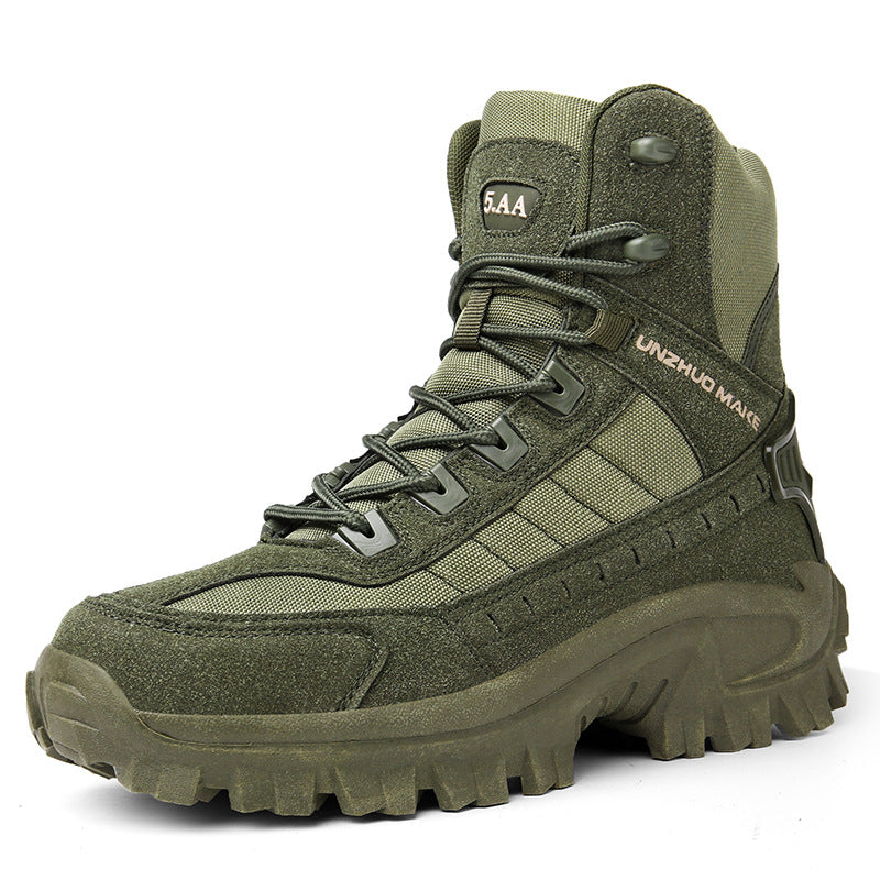 Men's Tactical Combat Boots | Non-Slip Wearproof High Tops for Hiking & Training — Free Socks Included