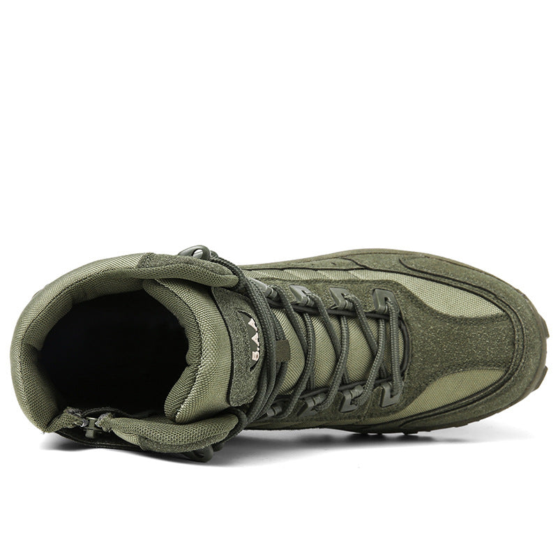 Men's Tactical Combat Boots | Non-Slip Wearproof High Tops for Hiking & Training — Free Socks Included