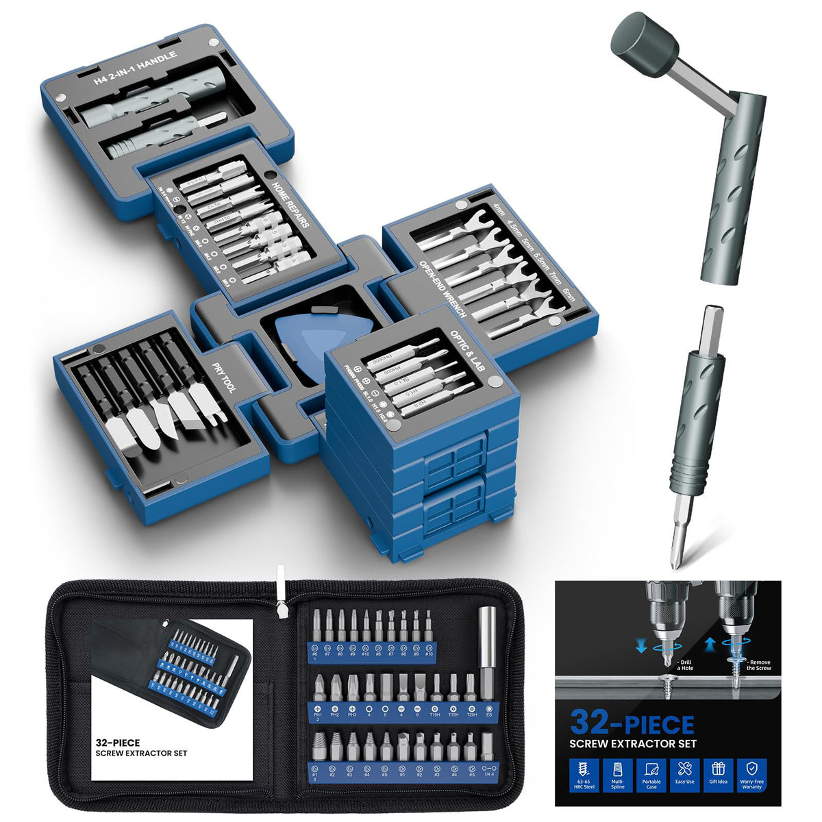 🔧 Magnetic 55-in-1 Screwdriver Set, Perfect For Tiny & Tight – RepairsFree Express Shipping