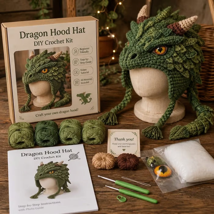 Free Express Shipping – Fantasy Hood Hat DIY Crochet Kit