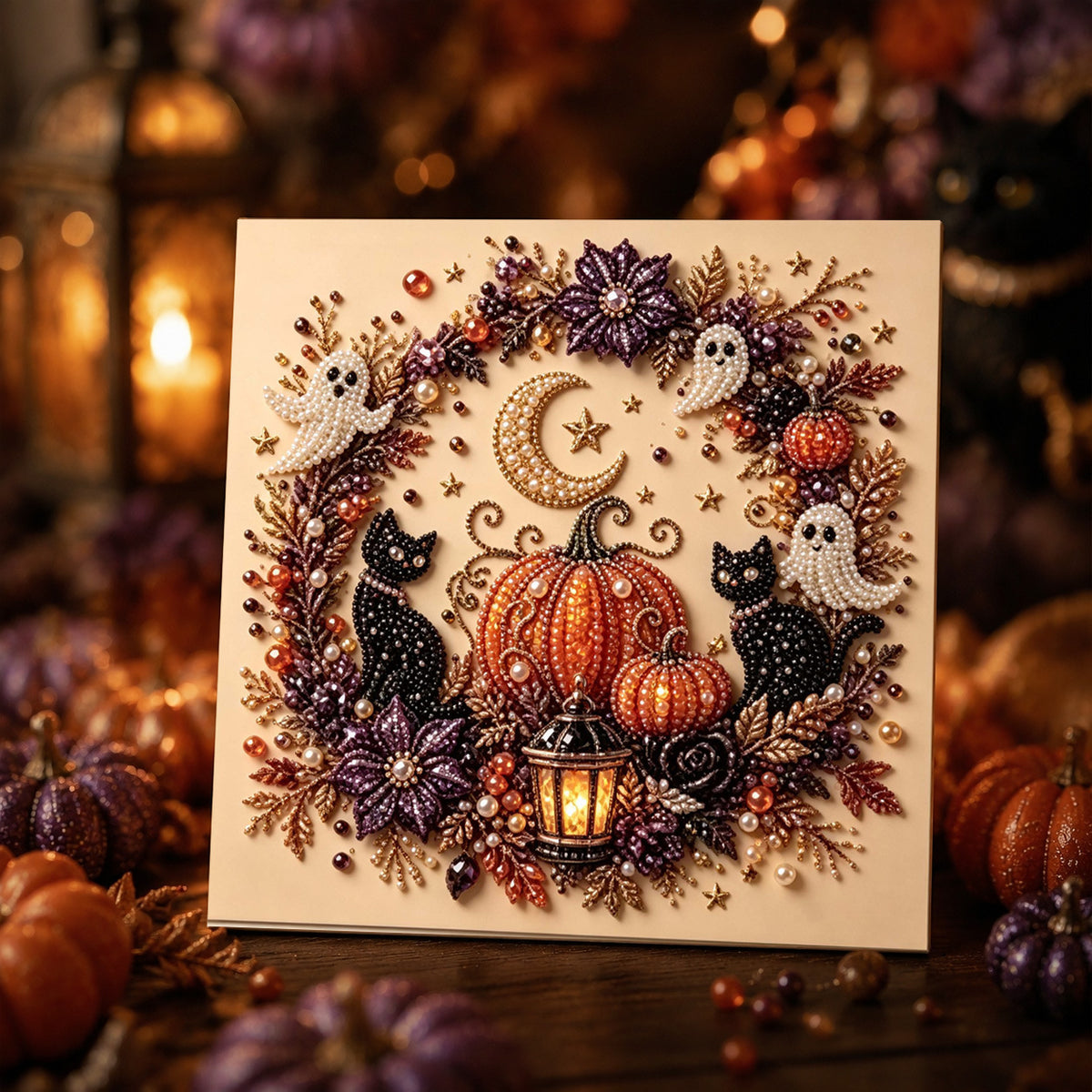 👻✨ Halloween Pearl Art DIY Kit – Turn Tiny Pearls into Spooky-Cute Magic – Free Express Shipping