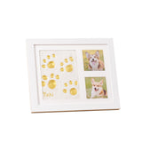 🐾Free Express Shipping – DIY keepsake set for pet paw prints – wooden frame, soft clay, and space for a photo – preserve a cherished memory forever 🖼️🐱