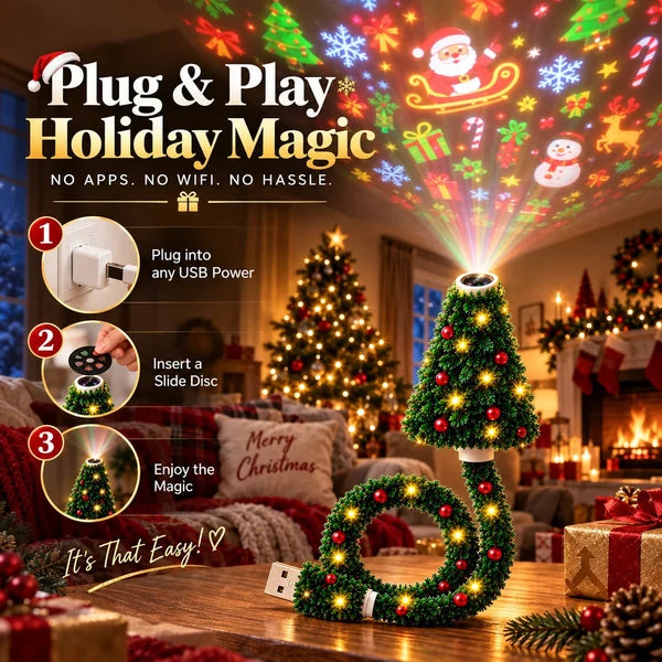 Free Express Shipping – USB Christmas Projection Lamp with 6 Festive Scenes