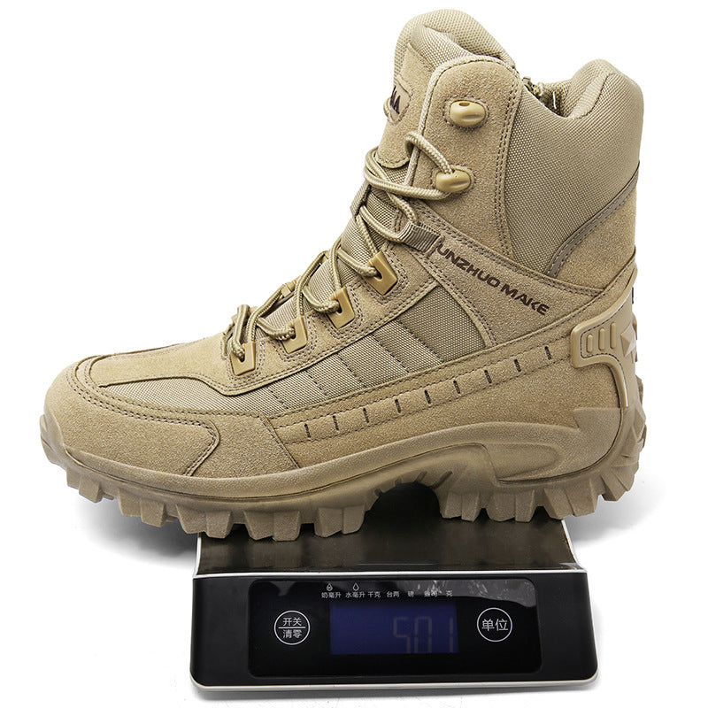 Men's Tactical Combat Boots | Non-Slip Wearproof High Tops for Hiking & Training — Free Socks Included
