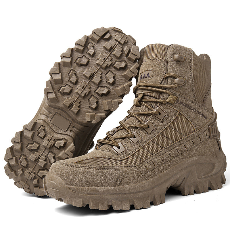 Men's Tactical Combat Boots | Non-Slip Wearproof High Tops for Hiking & Training — Free Socks Included