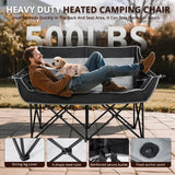 Free Express Shipping – Heated Double Folding Camping Chair, Portable Heated Double-Seater Sofa