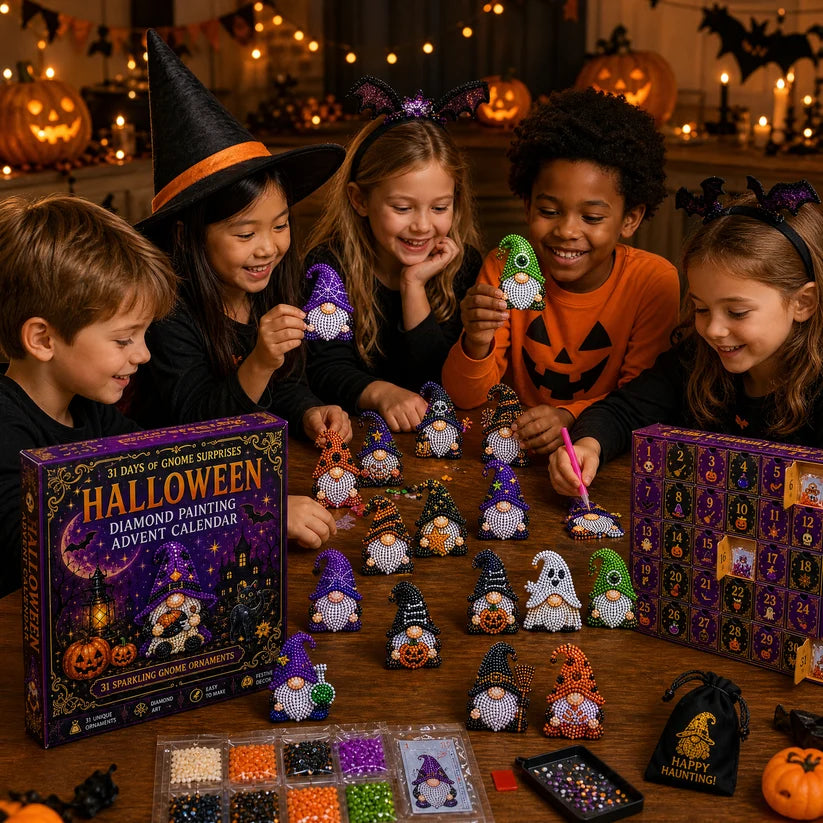 🎃✨ 31 Days of Gnome Surprises Halloween Diamond Painting Advent Calendar – Free Express Shipping