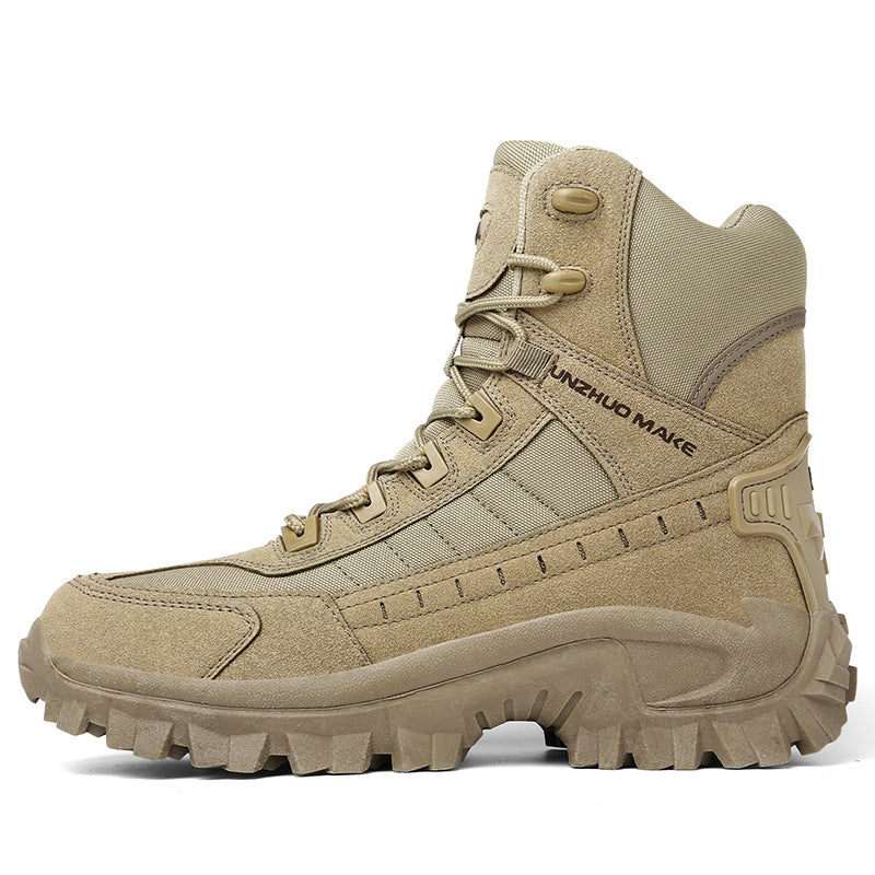 Men's Tactical Combat Boots | Non-Slip Wearproof High Tops for Hiking & Training — Free Socks Included