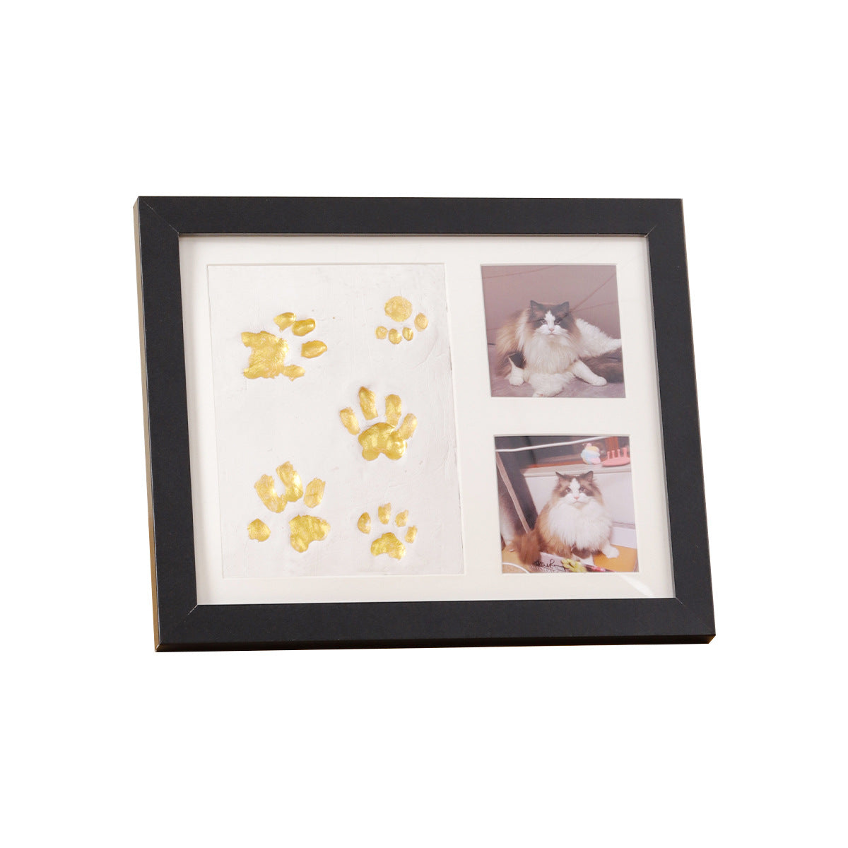 🐾Free Express Shipping – DIY keepsake set for pet paw prints – wooden frame, soft clay, and space for a photo – preserve a cherished memory forever 🖼️🐱