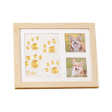 🐾Free Express Shipping – DIY keepsake set for pet paw prints – wooden frame, soft clay, and space for a photo – preserve a cherished memory forever 🖼️🐱