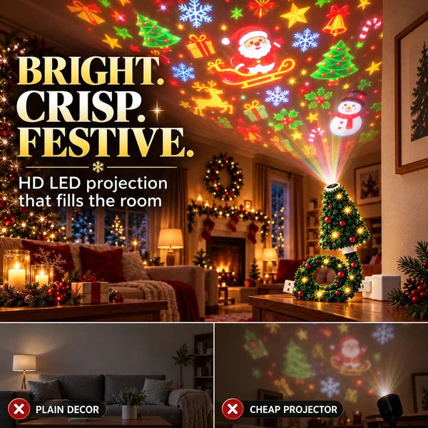 Free Express Shipping – USB Christmas Projection Lamp with 6 Festive Scenes