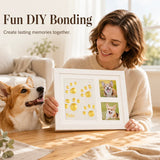 🐾Free Express Shipping – DIY keepsake set for pet paw prints – wooden frame, soft clay, and space for a photo – preserve a cherished memory forever 🖼️🐱