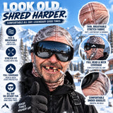 😂 Funny Old Man Ski Mask – Realistic Winter Balaclava for Skiing, Snowboarding & Gag Gifts – Free Express Shipping