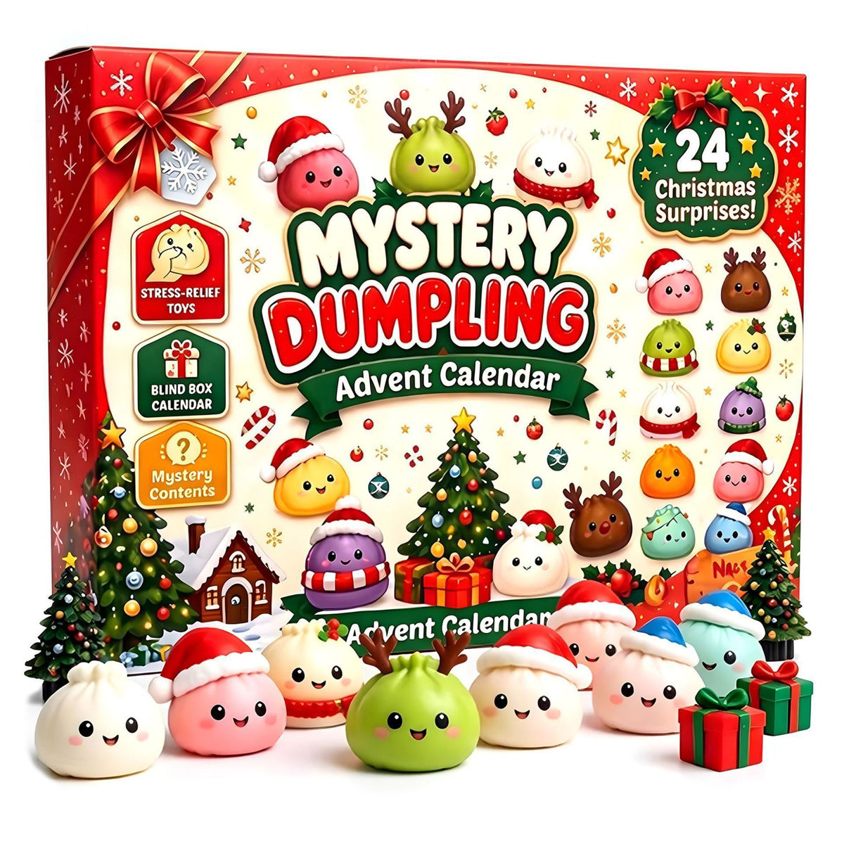 Free Express Shipping –Mystery Dumpling Advent Calendar | 24 Christmas Squishy Surprises