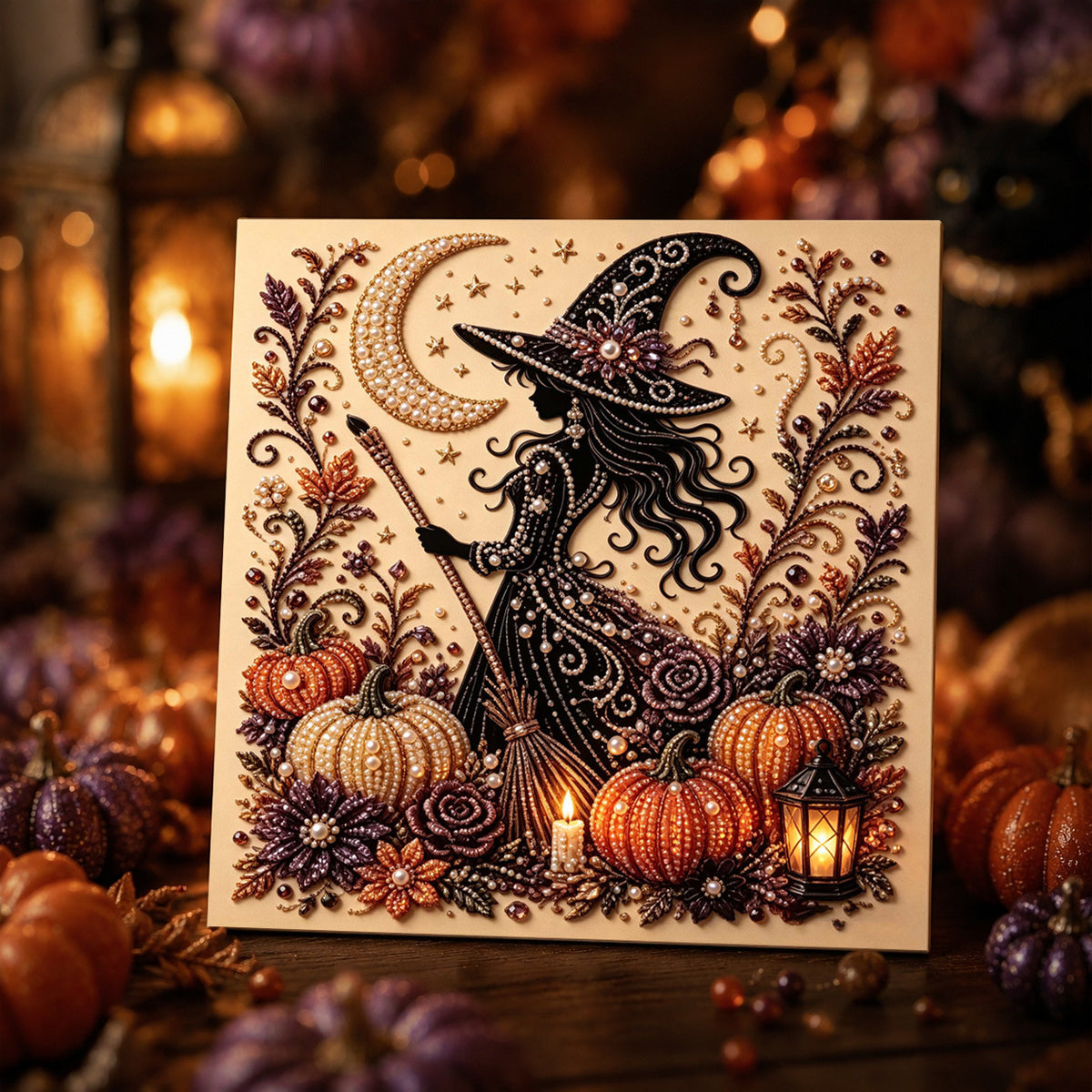 👻✨ Halloween Pearl Art DIY Kit – Turn Tiny Pearls into Spooky-Cute Magic – Free Express Shipping