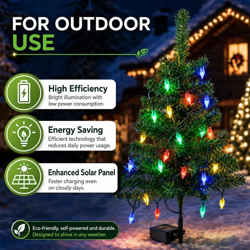 Free Express Shipping – Waterproof Solar LED Christmas Tree Pathway Lights Set