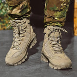 Men's Tactical Combat Boots | Non-Slip Wearproof High Tops for Hiking & Training — Free Socks Included