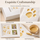 🐾Free Express Shipping – DIY keepsake set for pet paw prints – wooden frame, soft clay, and space for a photo – preserve a cherished memory forever 🖼️🐱