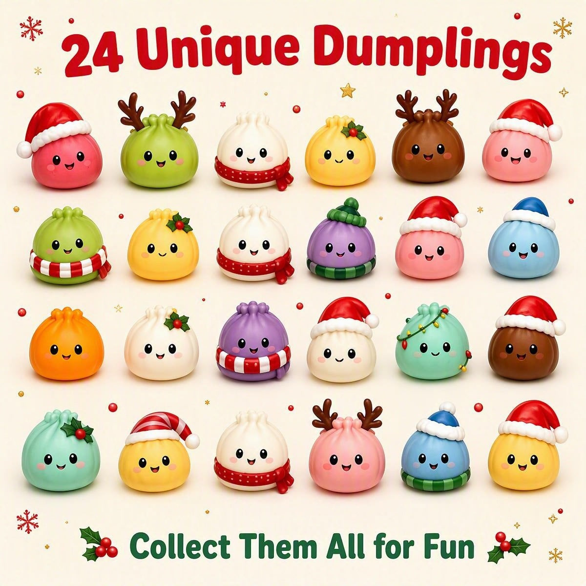 Free Express Shipping –Mystery Dumpling Advent Calendar | 24 Christmas Squishy Surprises