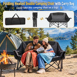 Free Express Shipping – Heated Double Folding Camping Chair, Portable Heated Double-Seater Sofa