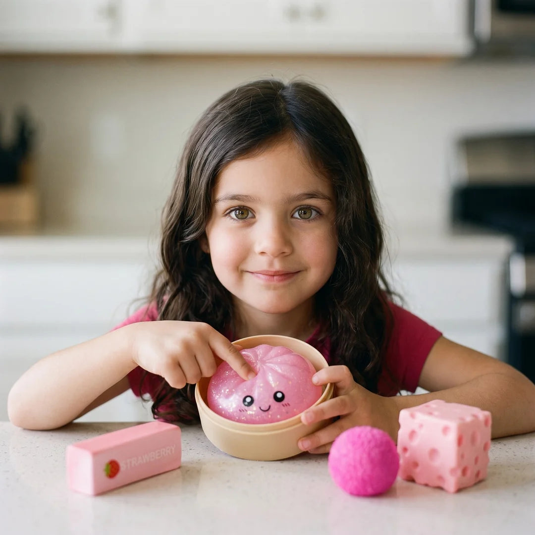 Free Express Shipping– Pink Squishy Fun Box, 4-Piece Sensory Set