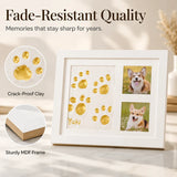 🐾Free Express Shipping – DIY keepsake set for pet paw prints – wooden frame, soft clay, and space for a photo – preserve a cherished memory forever 🖼️🐱