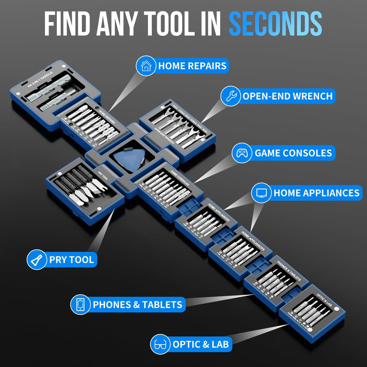 🔧 Magnetic 55-in-1 Screwdriver Set, Perfect For Tiny & Tight – RepairsFree Express Shipping