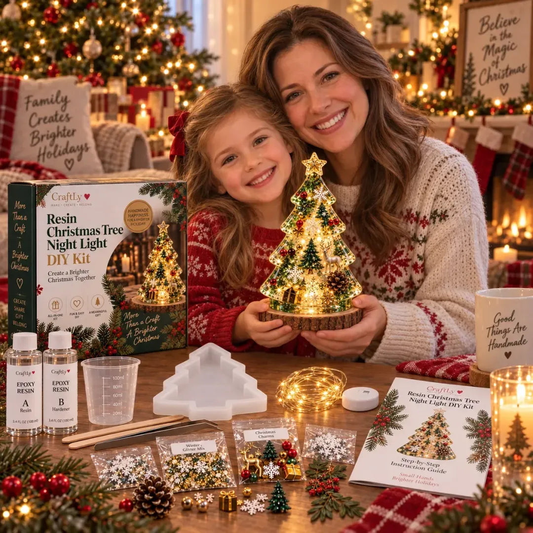 Free Express Shipping –DIY Resin Christmas Tree Night Light Kit — Beginner-Friendly, Complete Set