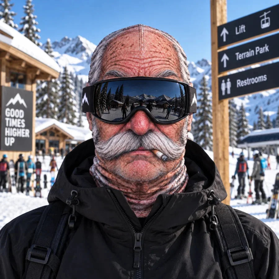 😂 Funny Old Man Ski Mask – Realistic Winter Balaclava for Skiing, Snowboarding & Gag Gifts – Free Express Shipping