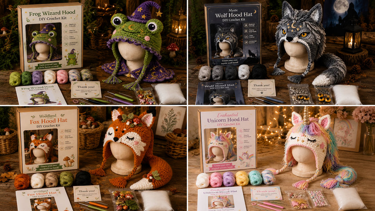 Free Express Shipping – Fantasy Hood Hat DIY Crochet Kit