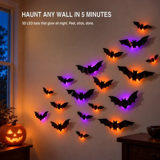 Free Express Shipping –Spooky Glow 3D Bat Lights