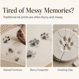 🐾Free Express Shipping – DIY keepsake set for pet paw prints – wooden frame, soft clay, and space for a photo – preserve a cherished memory forever 🖼️🐱