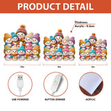 Free Shipping! Personalized Snowman Family Light Box - Christmas Gift for Grandparents (10 Inch)