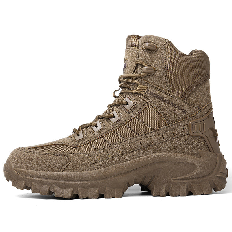 Men's Tactical Combat Boots | Non-Slip Wearproof High Tops for Hiking & Training — Free Socks Included
