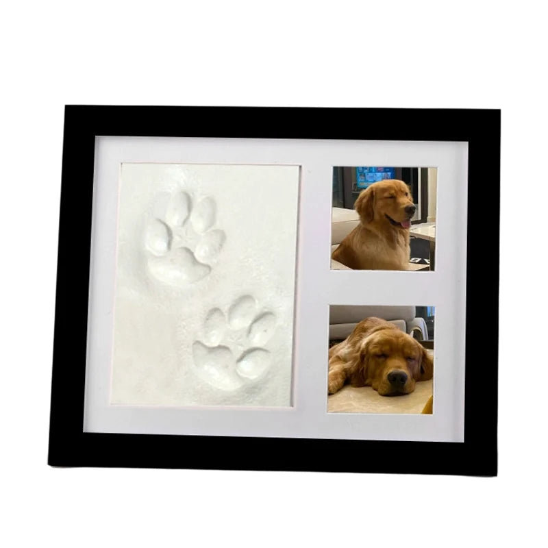 🐾Free Express Shipping – DIY keepsake set for pet paw prints – wooden frame, soft clay, and space for a photo – preserve a cherished memory forever 🖼️🐱