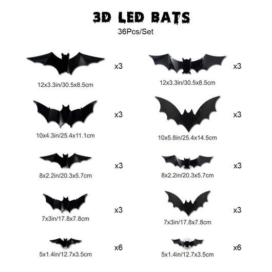 Free Express Shipping –Spooky Glow 3D Bat Lights